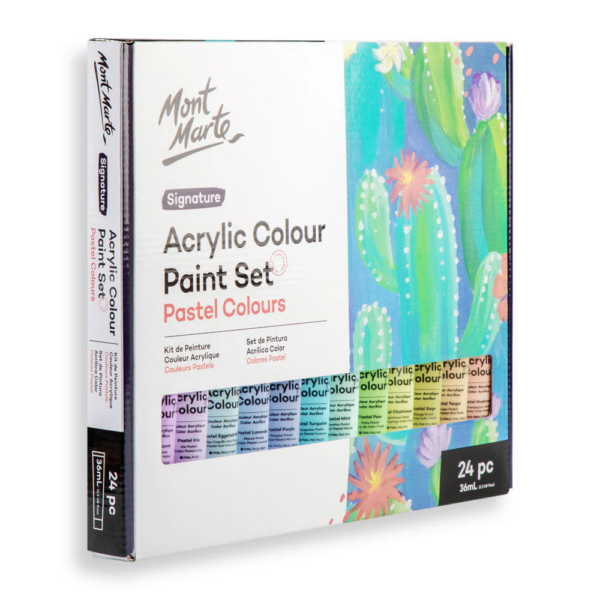 Mont Marte Acrylic Pastel Paint Set 24x36ml - Image 3