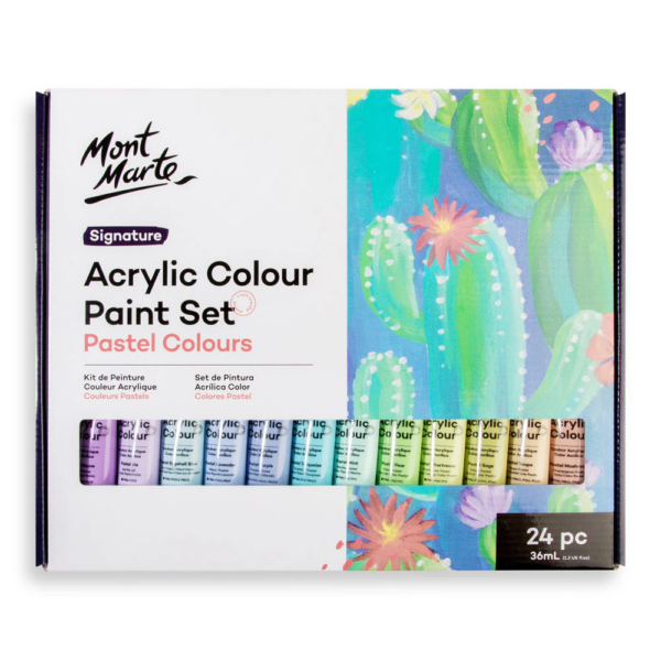 Mont Marte Acrylic Pastel Paint Set 24x36ml - Image 2