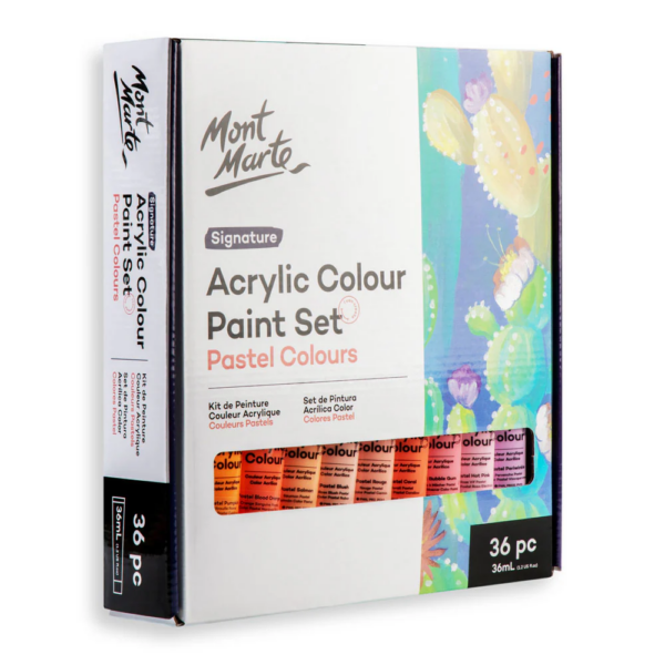 Mont Marte Acrylic Pastel Paint Set 36x36ml - Image 2