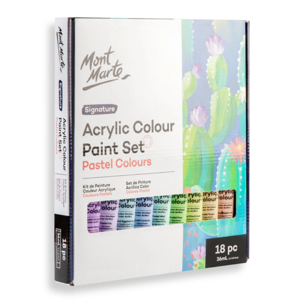 Mont Marte Acrylic  Pastel Paint Set 18x36ml - Image 2