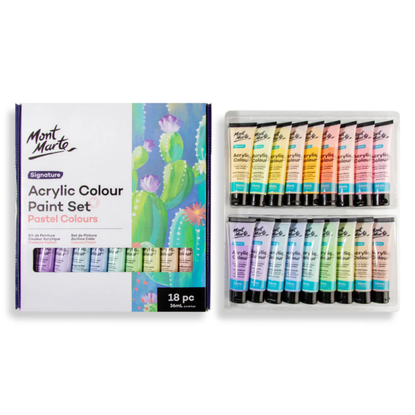 Mont Marte Acrylic  Pastel Paint Set 18x36ml - Image 3