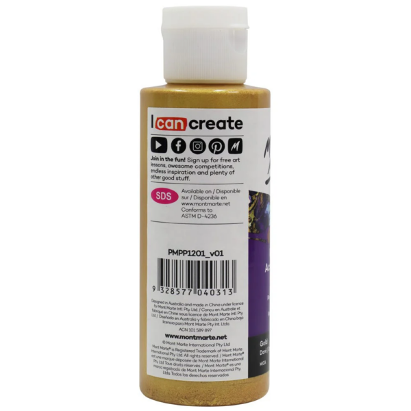 Mont Marte Pouring Acrylic Paint Metallic 120ml - Image 3