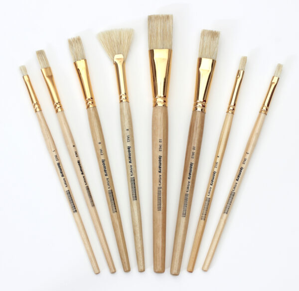 Isomars Creative Flat Hog Brush - 8Pcs
