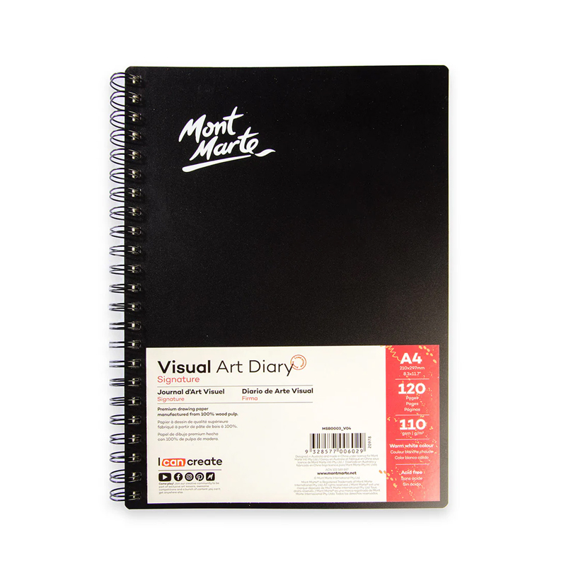 Mont Marte Visual Art Diary A4 120P Spiral